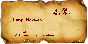 Leng Norman névjegykártya